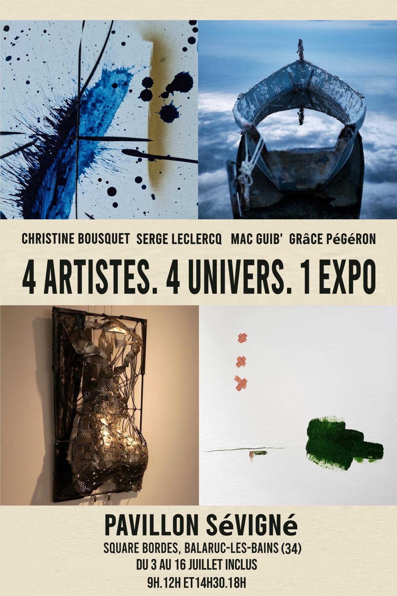 EXPOSITION : 4 ARTISTES, 4 UNIVERS, 1 EXPO